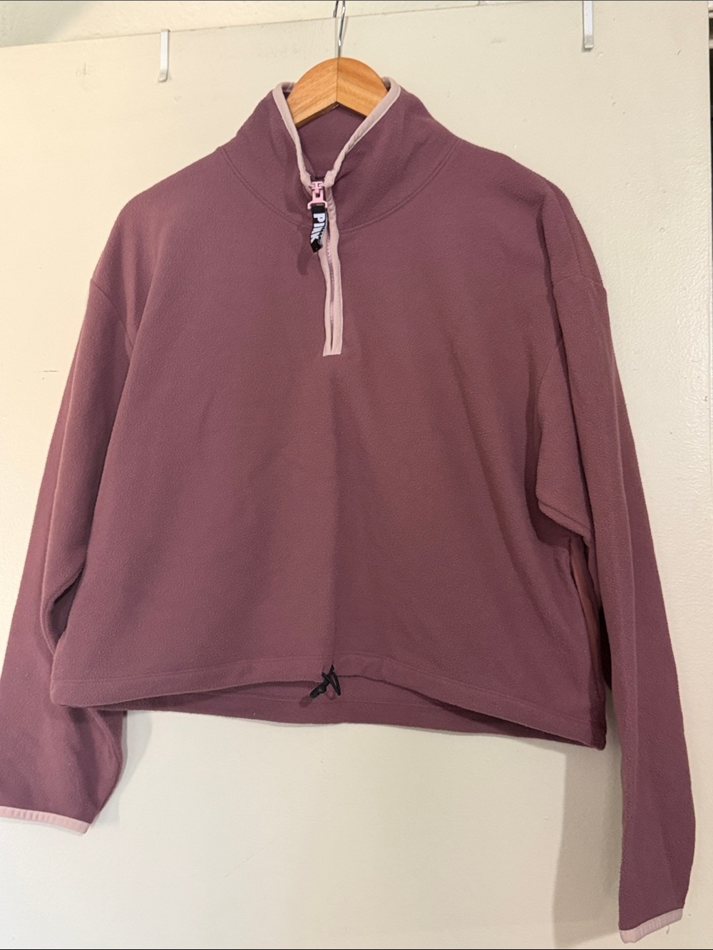 Pink Victoria’s Secret half zip up sweater